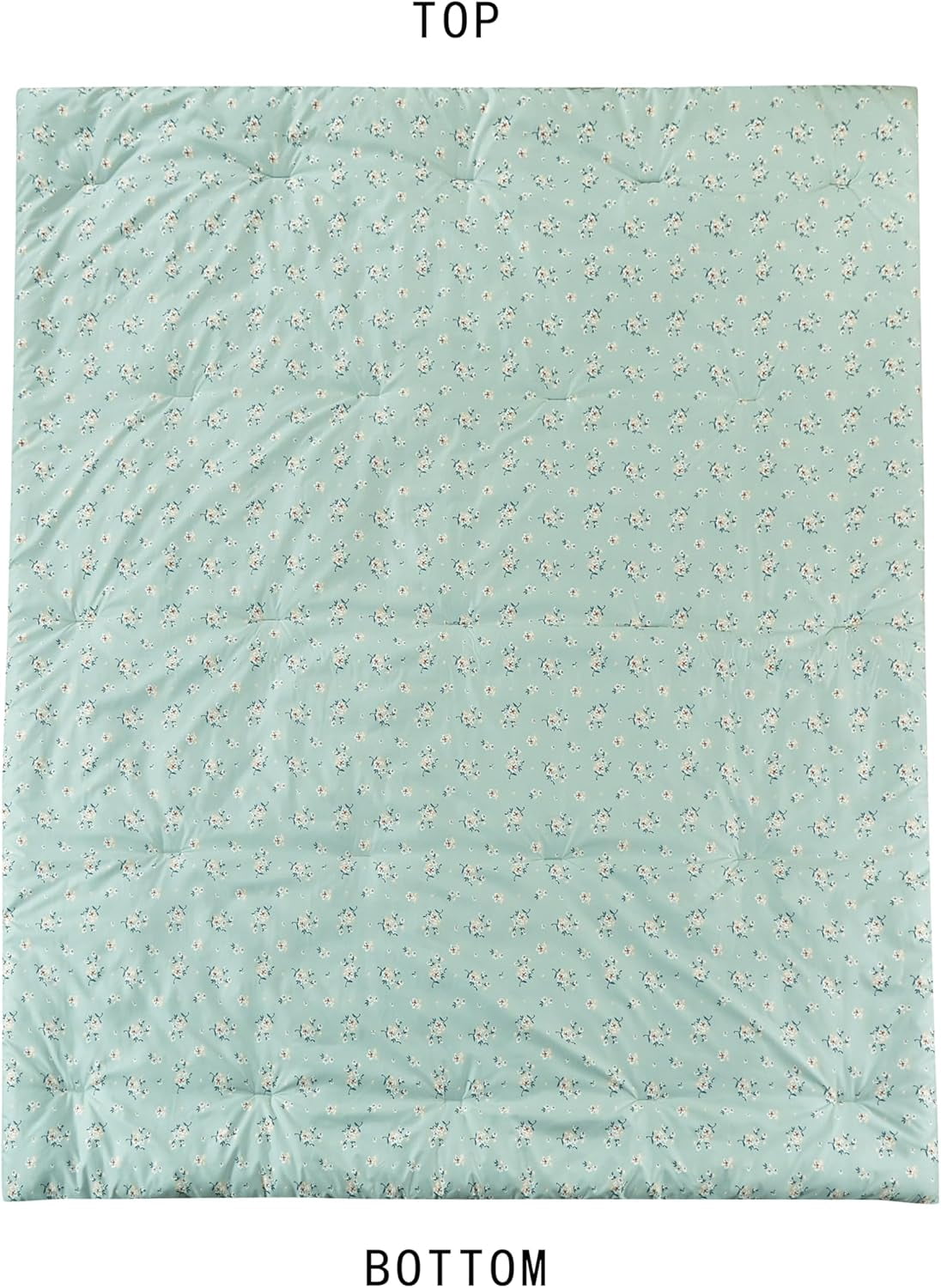 Chezmoi Collection Thistle 2-Piece Tranquil Floral Comforter Set Twin, Soft Green White Floral Printed Microfiber Lightweight Bedding Set for All season