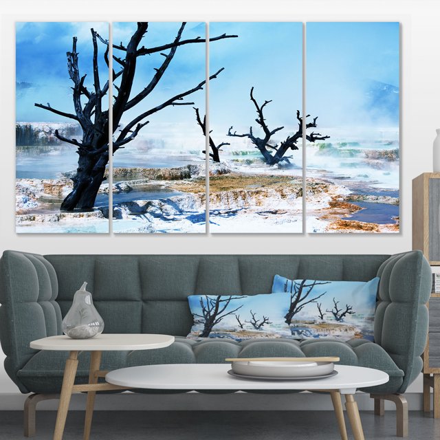 Beautiful Land with Large Dry Trees - Extra Large Landscape Canvas Art