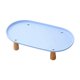 thumbnail image 1 of Soporte para comedero de gato con patas de madera resistentes, antivómitos, para mascotas. Azul 38cmx21cm, 1 of 9