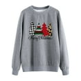 thumbnail image 3 of TWZH Women Merry Christmas Xmas Tree Print Round Neck Sweatshirt Top, 3 of 6