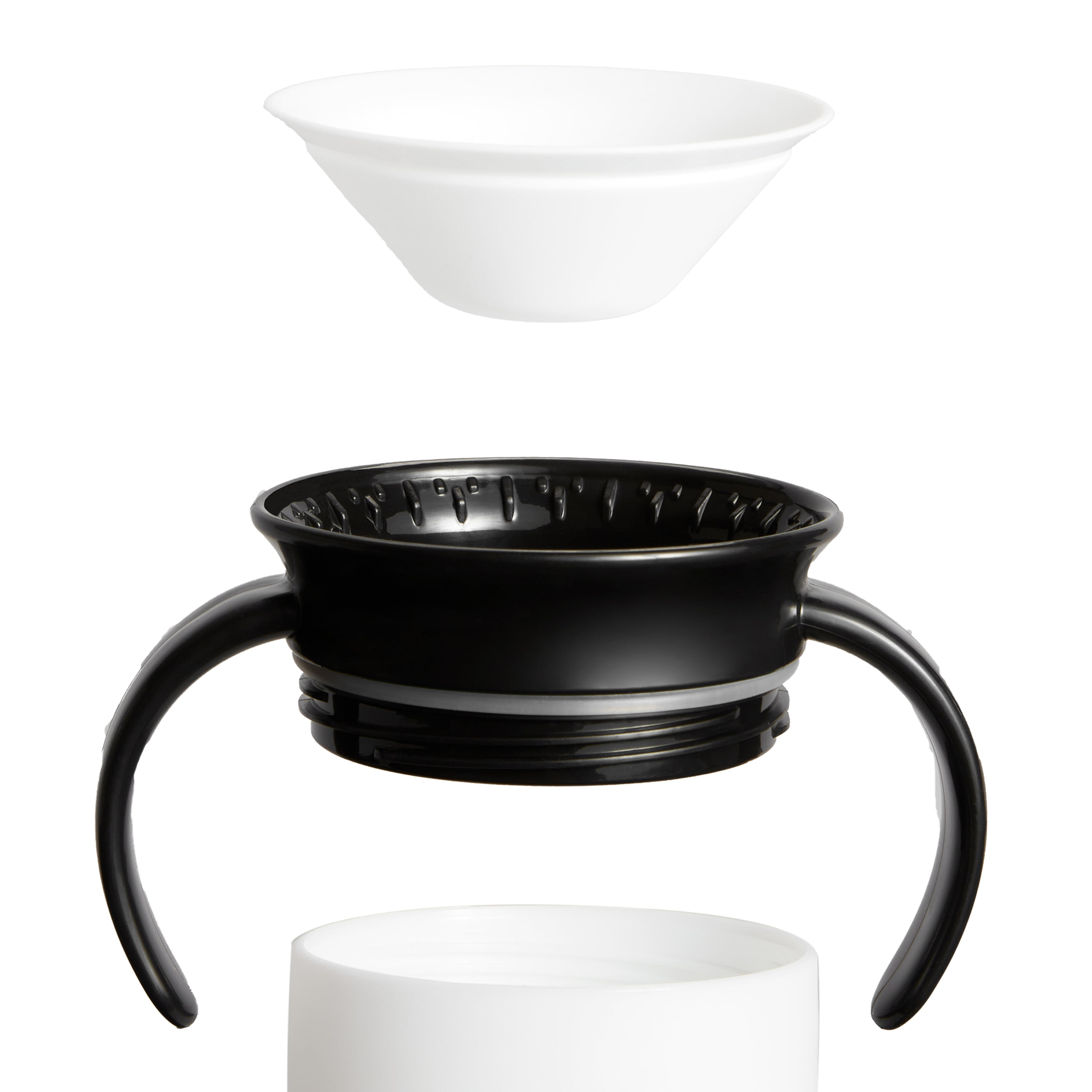 Munchkin® Miracle® 360° Spoutless Trainer Cup with Handles, 7 oz, White/Black, Unisex, 2 Pack