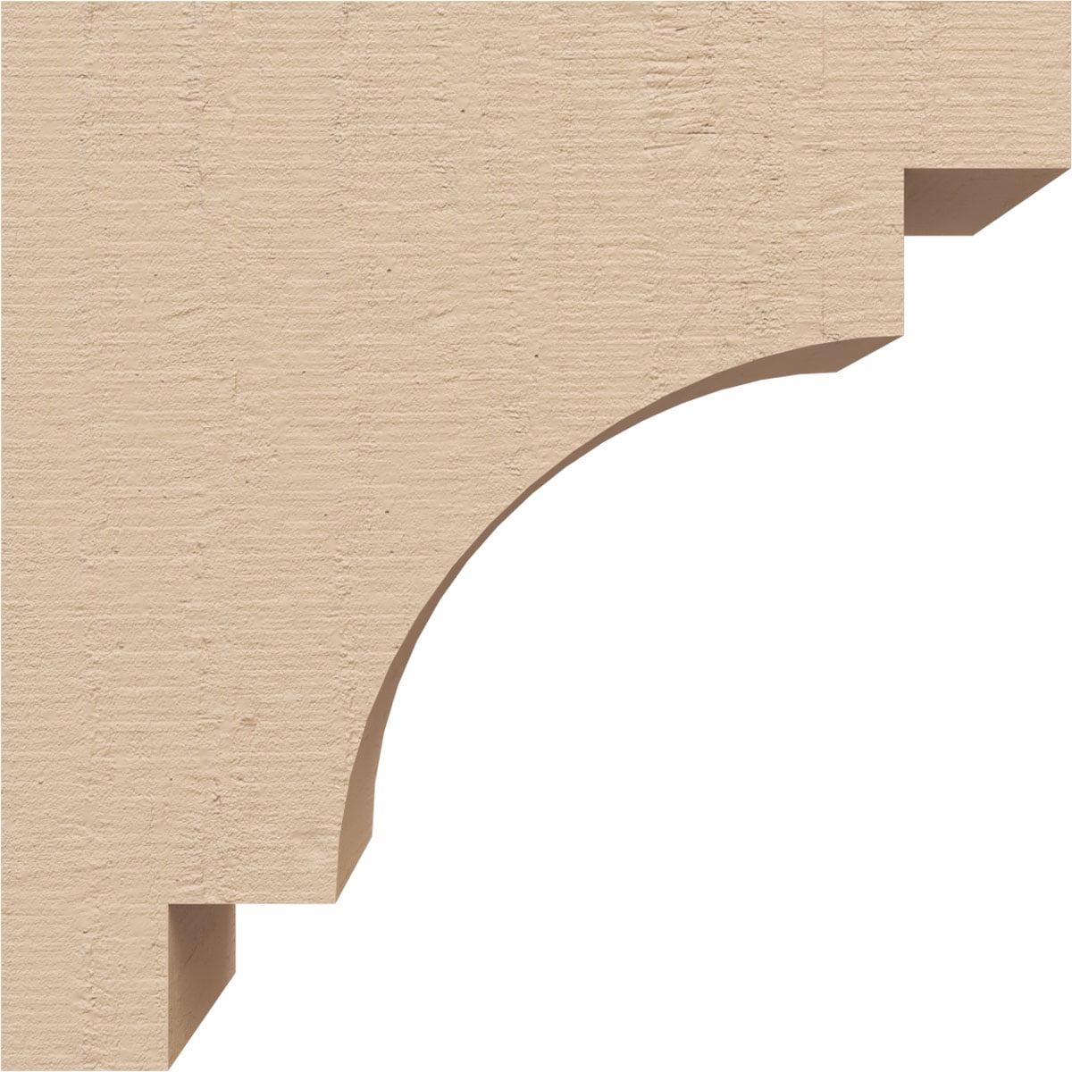 2"W x 4"D x 4"H Classic Mediterranean Rough Cedar Woodgrain TimberThane Corbel, Primed Tan