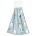 thumbnail image 7 of Yayeee Kitchen Hanging Hand Towels Set of 2 with Loop Bathroom Absorbent Tie Towel, Blue Rabbits, 7 of 7
