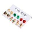 thumbnail image 4 of Juego de joyas navideñas Jadeshay 6 pares de aretes navideños para niñas estética elegante, 4 of 8