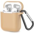thumbnail image 1 of Coffea Protective Silicone Case with Keychain for AirPods 1 & 2 (Front LED Not Visible) (Khaki), 1 of 7