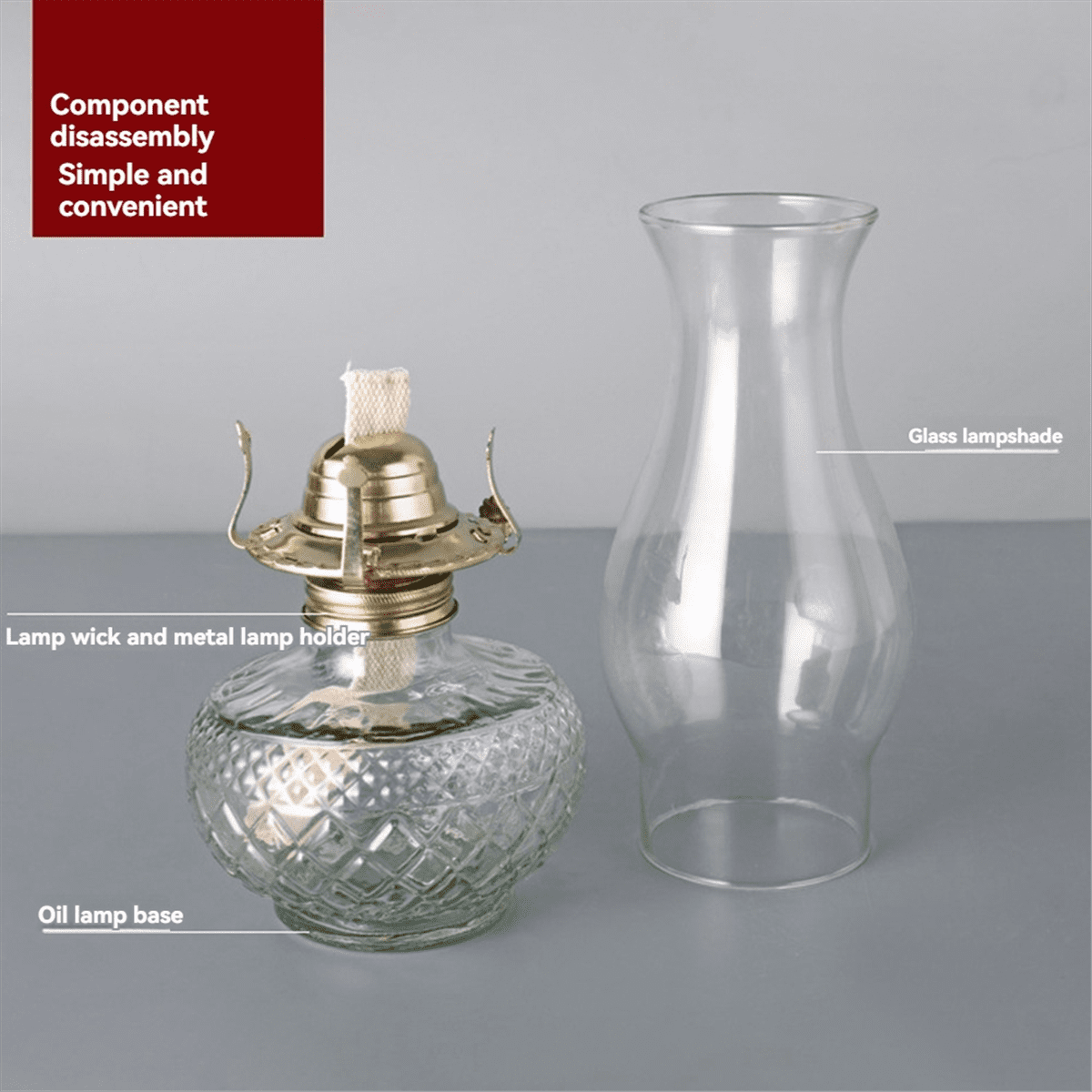 Vintage Glass Coal Lamp Rustic Oil Lamp Oil Lamps for Indoor Use Home Decor Lighting Oil Lantern