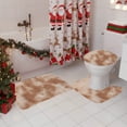 thumbnail image 2 of Rewenti 3-Piece Winter Bath Mat Set Velvet Fleece Thick Water Absorbent Non Slip for Bathroom, 2 of 6