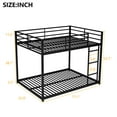 thumbnail image 7 of Low Bunk Bed Full over Full, Metal Bunk Bed Frame with Full-Length Guardrails and Side Ladder, Heavy Duty Floor Bunk Bed, Space-Saving Loft Bunk Bed, No Box Spring Needed, Black, 7 of 7