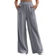 thumbnail image 1 of Gibobby pantalones de mujer de vestir Pantalones casuales deportivos holgados de pierna recta Pantalones anchos de color sólido de talle medio (Gris, M), 1 of 5