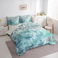 thumbnail image 4 of jejeloiu Minimalism Graffiti Bedding Comforter Set 7 Pieces,Geometric Oil Painting Full Bedding Set,Blue Gray Ombre Fitted Sheet Flat Sheet For Girl Boys,Luxury Bedroom Decor Reversible, 4 of 8