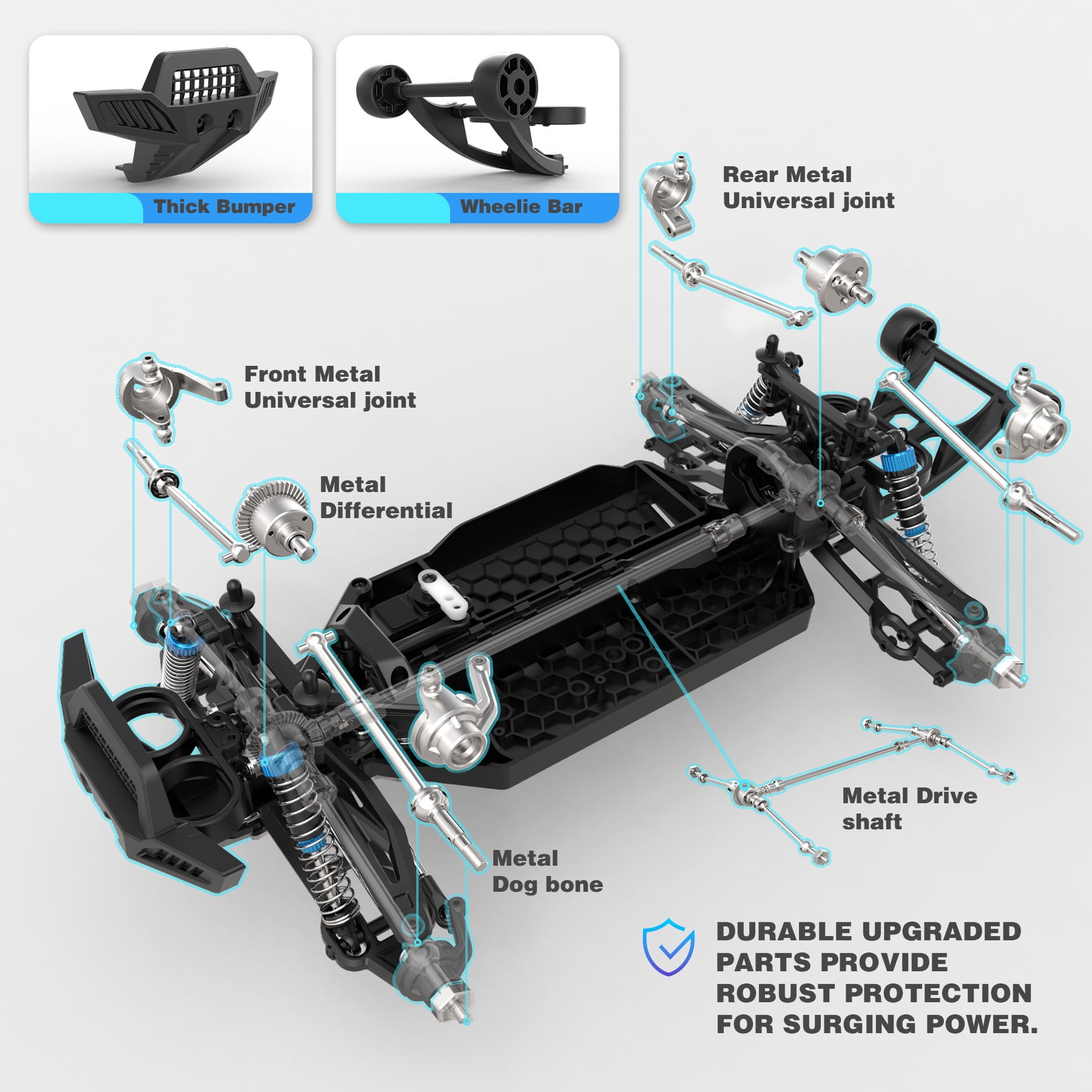 Hosim 1:10 Brushless RC Car, 4X4 All Terrain, 60+KMH, Waterproof Off-Road Racing Buggy, Black