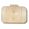 thumbnail image 2 of Unfinished Wood Etched Honeymoon Luggage Shape 20" / 1/4", 2 of 2