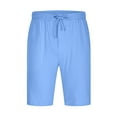 thumbnail image 4 of JNGSA Mens Classic Fit Shorts,Men Casual Solid Color Elastic Waist Shorts with Pocket Straight Shorts Mens Drawstring Shorts Mens Slimming Fit Shorts Light Blue XXL, 4 of 6