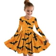 thumbnail image 1 of Robe Automne Hiver pour Fille 4-14 Ans Robe Princesse Imprimée Halloween Manches Longues Col Rond Multicolore, 1 of 4