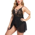 thumbnail image 5 of Avidlove Plus Size Lace Chemsie Woman Lingerie Sleepwear Bridal Nightdress (Black XXL), 5 of 6
