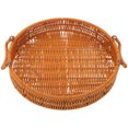 thumbnail image 1 of unbranded Cesta Portátil De Cocina Tejido Imitación Ratán Con Asas Color Marrón Claro Para Almacenamiento Y, 1 of 6