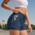 thumbnail image 2 of KPOPLK Womens High Waisted Running Shorts Quick Dry Athletic Workout Shorts with Mesh Liner Zipper Pockets Size L,Navy, 2 of 7