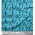 thumbnail image 1 of Soimoi Blue Cotton Voile Fabric Tendril & Abstract Printed Craft Fabric by the Yard 56 Inch Wide, 1 of 3
