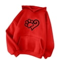 thumbnail image 2 of 2024 New Casual Long Sleeve Sweatshirts in Clearance Fashion Woman Hoodied Long Sleeve T-Shirt Printing Loose Blouse Tops Hoodies Gifts for Women, Red M, 2 of 6
