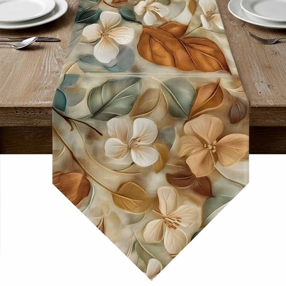 Table Runners 72 Inches Long, Floral Cotton Linen Kitchen Dining Coffee Table Runner for Party Home Decor, Modern Abstract Art Farmhouse Tabletop Dresser Scarves Runner Decor 16x72 Inch