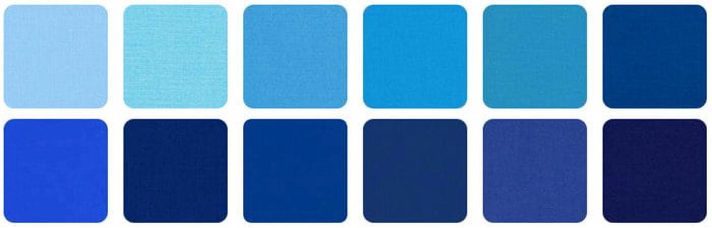 Robert Kaufman RU-440-40 Strips Kona Cotton Midnight Oasis Fabric, 2-1/2", Blue