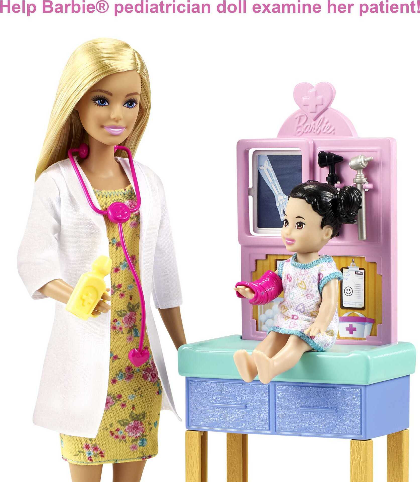 Barbie Careers Pediatrician Playset with Blonde Fashion Doll, 1 Small Doll, Furniture & Accessories - image 4 of 7