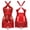Red, variant on Miutii Women's Latin Dance Dress Glittery Sequins Cross Front Fringed Salsa Cha-Cha Rumba Ballroom Black S