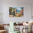thumbnail image 4 of AEFER Italian Cityscape Abstract Wall Art Artwork: Mediterranean City italy Street Towns Picture Painting on Canvas for Paris Cafe Room Frame: 14x11inch(36x28cm), 4 of 6