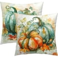 thumbnail image 4 of Thanksgiving Throw Pillow Covers 16x16 Inch Green Orange Fall Pumpkin Decorative Outdoor Throw Pillow Covers Autumn Cushion Covers for Couch Sofa Bed Home Fall Decor (Pack of 2), 4 of 7