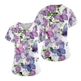 thumbnail image 2 of EHTMSAK Printed Scrub Tops 3x Floral with Pocket Summer Nurse Short Sleeve V Neck Workwear Print Working Uniform Blouse Medical Scrubs with Pockets on Clearance Multicolor S, 2 of 7