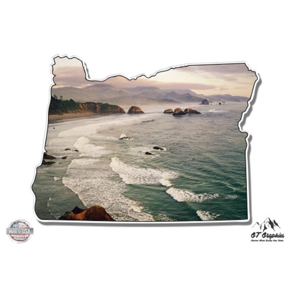 Oregon Coast I Love Oregon Native Local - 3" Vinyl Sticker - For Car Laptop I-Pad Phone Helmet Hard Hat - Waterproof Decal