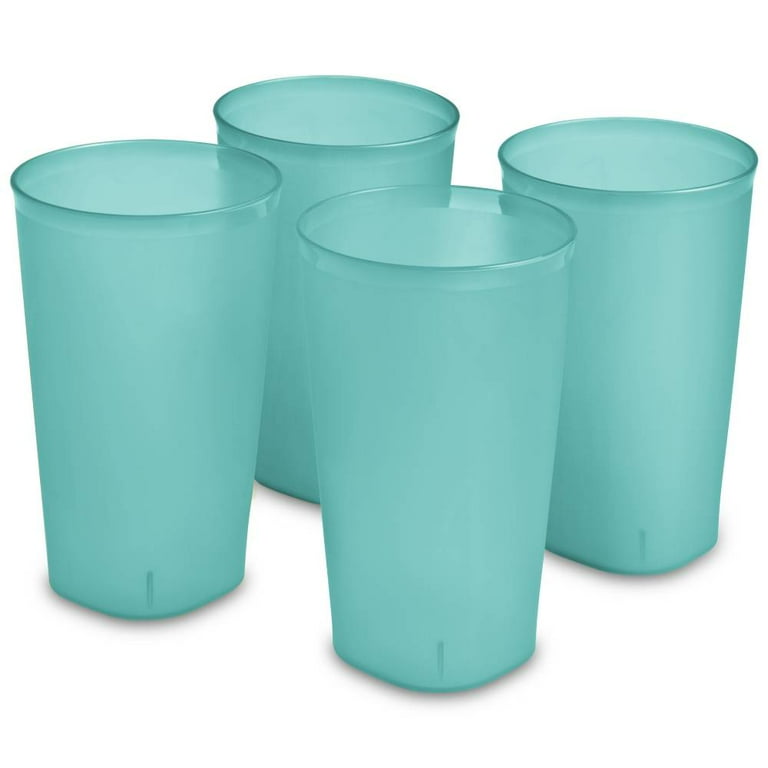 Reusable Plastic Cups Tumblers Drinking Glasses Set of 4 - 20 oz