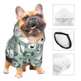 thumbnail image 3 of Fotbe Puppy Print Small Dog Sweater Hoodies Pet Grey Hooded Soft Fleece Sweatshirts with Pocket Fall Winter Puppy Cat Sweaters Warm Clothes-X-Large, 3 of 7