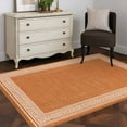 thumbnail image 3 of Orange Geometric 2.7x5 Area Rugs, White Greek Key Design Burlap Modern Art Non-Skid Rubber Backing Large Rectangle Rugs - Living Room Bedroom Home Office, Indoor Floor Mat Carpets Washable Rug, 3 of 9
