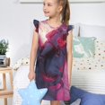 thumbnail image 4 of Vsdgher Robe de Nuit Astronaute Cheval Ardent pour Filles Manches Courtes à Volants Robe de Nuit Pyjama pour Fête Pyjama-Moyen, 4 of 6