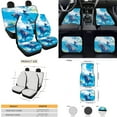 thumbnail image 4 of Yuyamidu Dachshund Car Front Back Seat Covers Blue Car Carpet Mats Steering Wheel Cover Seat Belt Pad Universal Handbrake Cover Set Coasters, 15 PCS, 4 of 6