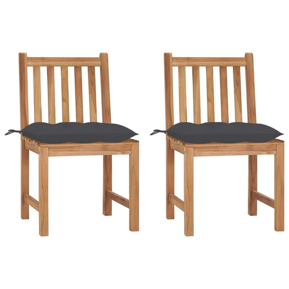 vidaXL 1/2/4/6/8x Solid Wood Teak Patio Chairs with Cushions Multi Colors