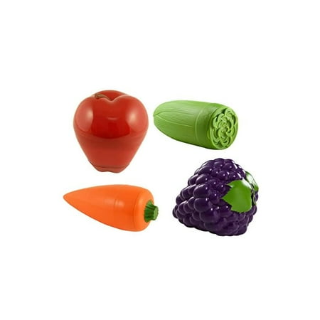 390AS-4 Fruit & Veggie, Set of 4 snack containers, Regular, Red/Green/Orange/Purple