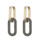 thumbnail image 4 of Pendientes de aro geométrico dorado para mujer yuxing circonita modelo 4753 Rosa, 4 of 5