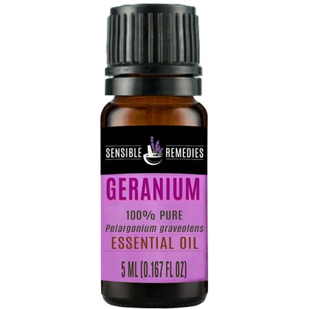 Sensible Remedies Geranium 100% Therapeutic Grade Essential Oil, 5 mL (0.167 fl (Best Rose Geranium Essential Oil)