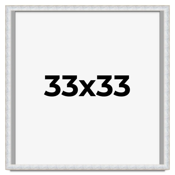 33x33 Shadow Box Frame Silver | 1.625 Inches Deep Real Wood Contemporary Shadowbox Display Frame |