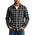 thumbnail image 6 of TRUNZI Mens Plaid Long Sleeve Button Down Shirts Regular Fit Work Office Suit Gingham Shirts with 2 Chest Pockets, 6 of 8