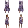 thumbnail image 3 of Xixirimido Purple Marble Matching Sets for Beach Vacation Men's Hawaiian Shirt & Women's Sleeveless Midi Dress Hawaiian Matched Couples Summer Outfits, 3XL, 3 of 7