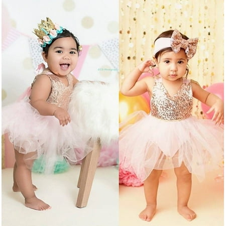 

New Toddler Baby Girls Clothing Princess Party Skirt Tutu Flower Dress 0-3 Years