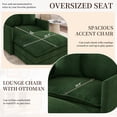 thumbnail image 3 of Muumblus Oversized Lounge Chair with Ottoman, Plush Cloud Accent Armchair for Living Room, Bedroom, Green Chenille, 3 of 9