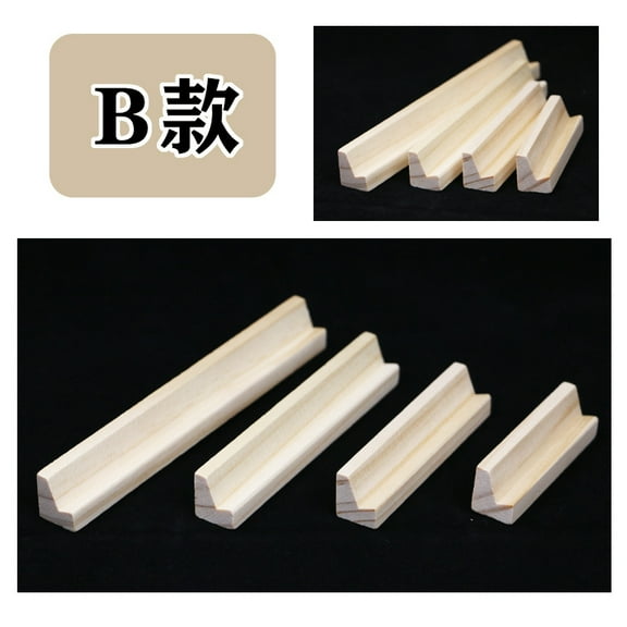 6pcs Wooden Base Domino Supply Diy Domino Racks Multi-Function Domino Trays Desktop Domino Holders Domino Bases Display Trays