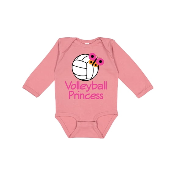 Inktastic Volleyball Butterfly Princess Girls Long Sleeve Baby Bodysuit