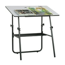 Studio Designs Ultima Height Adjustable Drafting, Drawing Table with Tilting Top and Folding Base