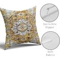 thumbnail image 4 of Navy Blue Yellow Pillow Covers 20x20 Set of 2 Rustic Vintage Ethnic Carpet Pattern Boho Design Geometric Floral Print Decorative Throw Pillows Fall Farmhouse Cushion Case Decor for Couch Sofa Bed, 4 of 7