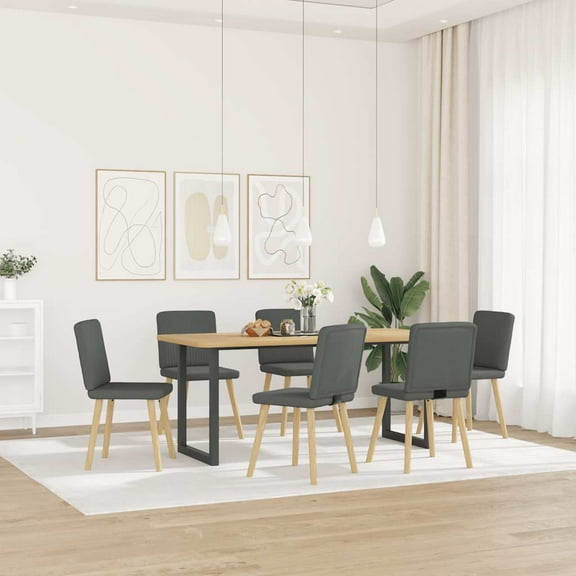 vidaXL Dining Chair Set of 6 Dark grey